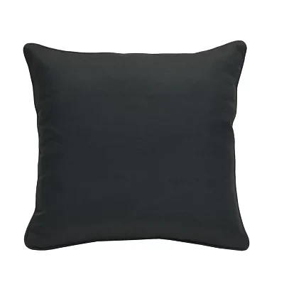 Outdoor Dècor 18 X 18 In Solid Olefin Textured Black Square Throw Pillows