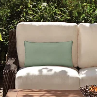 Outdoor Dècor 14 X 26 In Solid Olefin Textured Lumbar Rectangular Throw Pillows