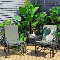 Outdoor Dècor 19 X 42 In Leaf Print High Back Sage Fade Resistant Patio Chair Cushions