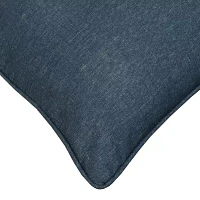 Outdoor Dècor 14 X 26 In Solid Olefin Textured Lumbar Blue Rectangular Throw Pillows