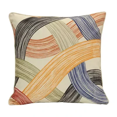 Outdoor Dècor 18 X 18 In Modern Lines Print Multi Square Throw Pillows
