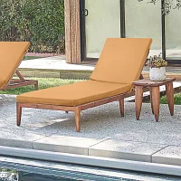 Outdoor Dècor 22 X 73 In Solid Olefin Textured Lounger Mustard Fade Resistant Patio Chair Cushions