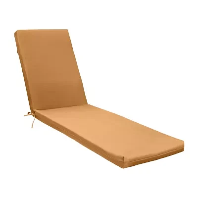 Outdoor Dècor 22 X 73 In Solid Olefin Textured Lounger Mustard Fade Resistant Patio Chair Cushions
