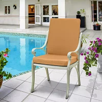 Outdoor Dècor 20 X 45 In Solid Olefin Textured High Back Mustard Fade Resistant Patio Chair Cushions