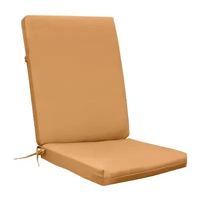 Outdoor Dècor 20 X 45 In Solid Olefin Textured High Back Mustard Fade Resistant Patio Chair Cushions