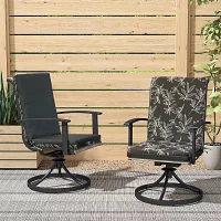 Outdoor Dècor 19 X 42 In Printed High Back Black And White Fade Resistant Patio Chair Cushions