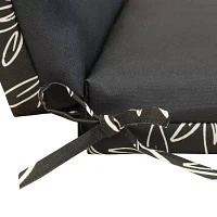 Outdoor Dècor 19 X 42 In Printed High Back Black And White Fade Resistant Patio Chair Cushions