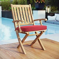 Outdoor Dècor 18 X 19 In Solid Olefin Textured Arm Chair Red Patio Seat Cushion