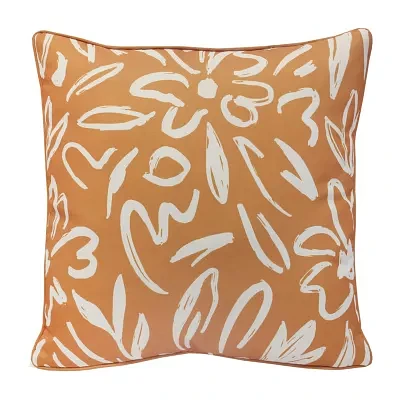 Outdoor Dècor 18 X 18 In Printed Mustard Square Throw Pillows