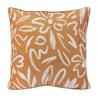 Outdoor Dècor 18 X 18 In Printed Mustard Square Throw Pillows