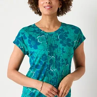 Liz Claiborne Womens Crew Neck Short Sleeve T-Shirt