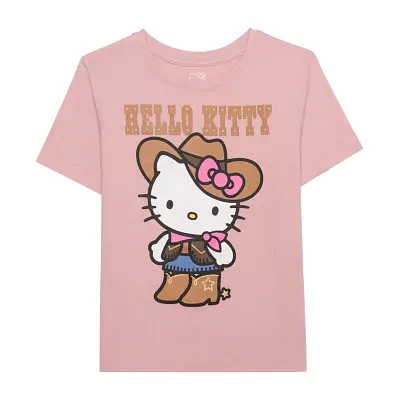 Little & Big Girls Crew Neck Short Sleeve Hello Kitty Graphic T-Shirt