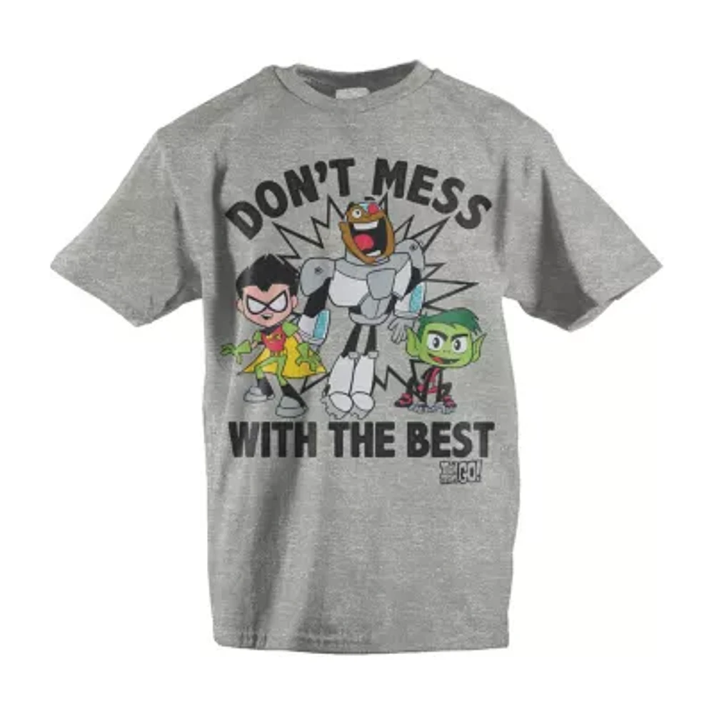 Little & Big Boys Teen Titans Crew Neck Short Sleeve Graphic T-Shirt