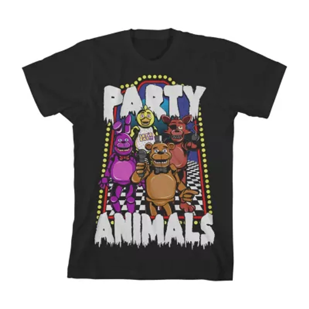 Little & Big Boys Crew Neck Short Sleeve Five Nights at Freddys Graphic T-Shirt