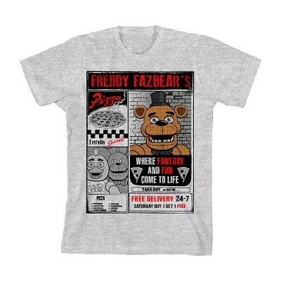 Little & Big Boys Crew Neck Short Sleeve Five Nights at Freddys Graphic T-Shirt