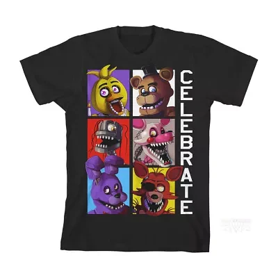 Little & Big Boys Crew Neck Short Sleeve Five Nights at Freddys Graphic T-Shirt