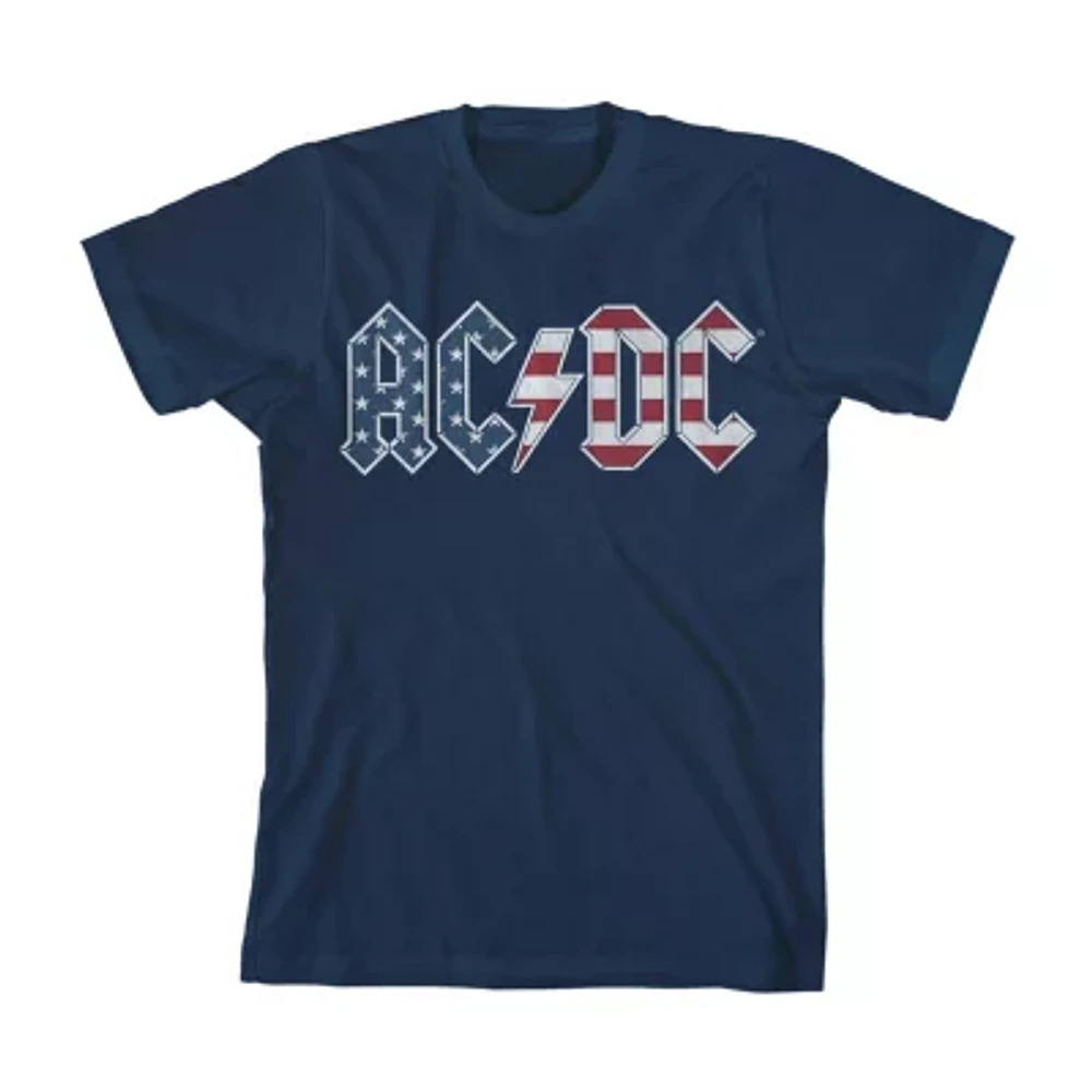 Little & Big Boys Crew Neck Short Sleeve AC/DC Graphic T-Shirt