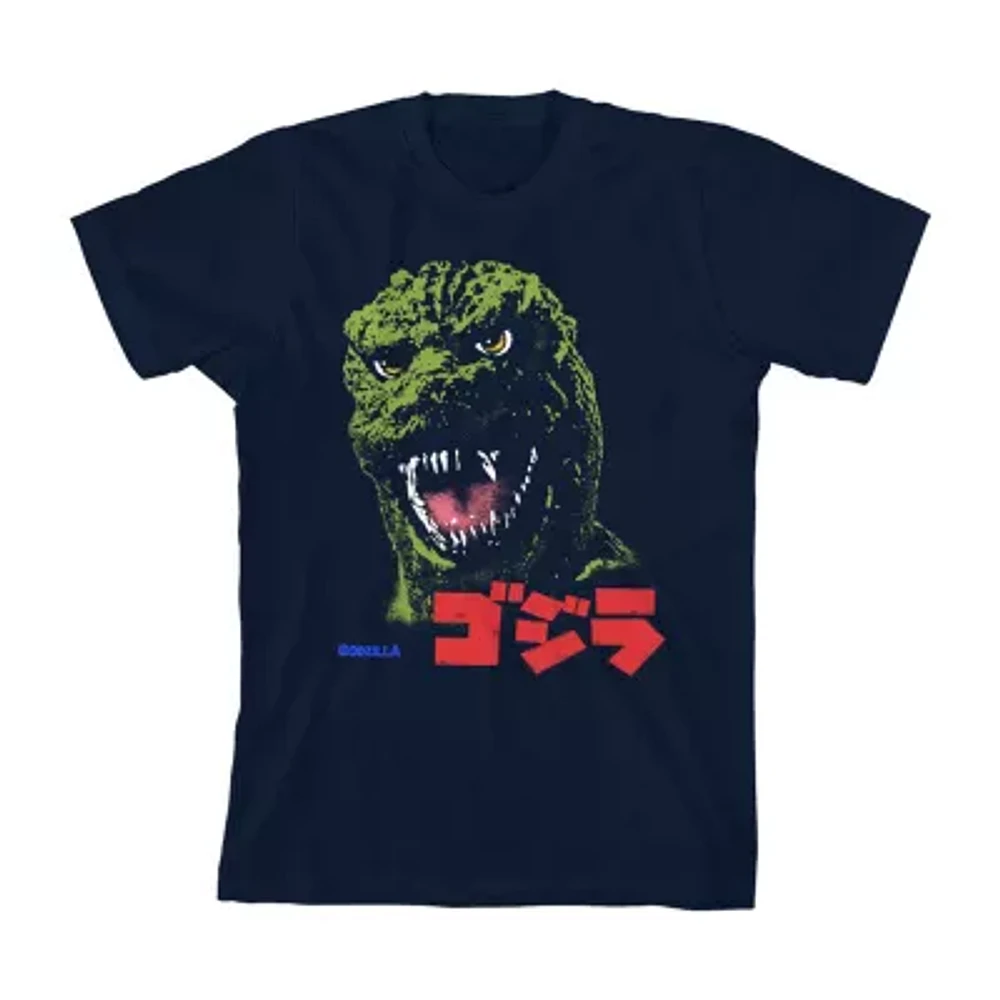 Little & Big Boys Crew Neck Short Sleeve Godzilla Graphic T-Shirt
