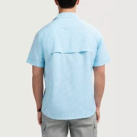 IZOD Sunshield Performance Mens Regular Fit Short Sleeve Button-Down Shirt