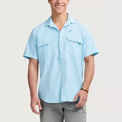 IZOD Sunshield Performance Mens Regular Fit Short Sleeve Button-Down Shirt
