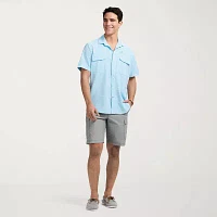 IZOD Sunshield Performance Mens Regular Fit Short Sleeve Button-Down Shirt