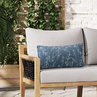Outdoor Dècor 14 X 26 In Printed Lumbar Blue Rectangular Throw Pillows