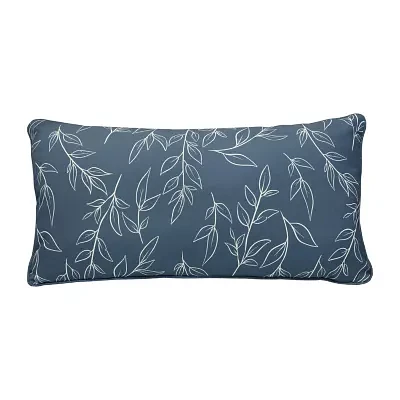 Outdoor Dècor 14 X 26 In Printed Lumbar Blue Rectangular Throw Pillows