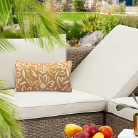Outdoor Dècor 14 X 26 In Printed Lumbar Mustard Rectangular Throw Pillows