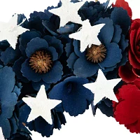 Northlight 15in Floral Flag Wooden Wreath
