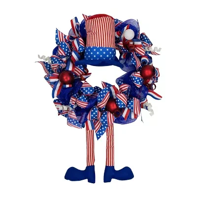Northlight 24in Hat With Leg With Deco Mesh Wreath