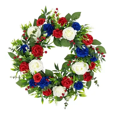 Northlight 24in Carnation And Rose Aritificial Wreath