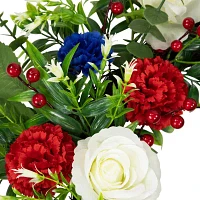 Northlight 24in Carnation And Rose Aritificial Wreath