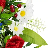 Northlight 21in Red White And Blue Mixed Floral Wreath