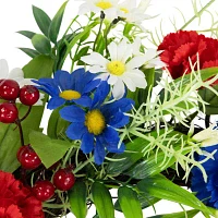 Northlight 21in Red White And Blue Mixed Floral Wreath