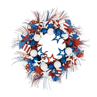 Northlight 22in Gliterred Stars And Rockets Wreath