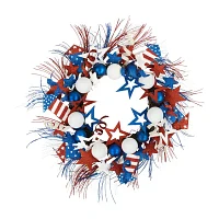 Northlight 22in Gliterred Stars And Rockets Wreath