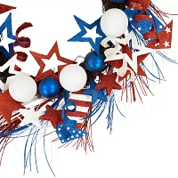Northlight 22in Gliterred Stars And Rockets Wreath
