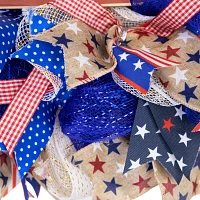 Northlight 18in Star And Stripes " America God Shed His Grace On Thee" Bow Wreath