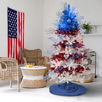Northlight 6ft Pre-Lit Tinsel - Clear Lights 6 Foot Christmas Tree