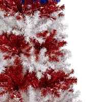 Northlight 6ft Pre-Lit Tinsel - Clear Lights 6 Foot Christmas Tree