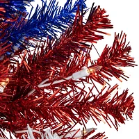 Northlight 6ft Pre-Lit Tinsel - Clear Lights 6 Foot Christmas Tree