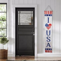 Northlight 71in Set Of 2 Stars And Stripes "I Heart Usa" And "God Bless America" 2-pc. Wall Sign