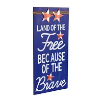 Northlight 23.5in Set Of 2 God Bless The Usa And Land Of The Free Wooden Americana Wood Wall Art