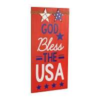 Northlight 23.5in Set Of 2 God Bless The Usa And Land Of The Free Wooden Americana Wood Wall Art