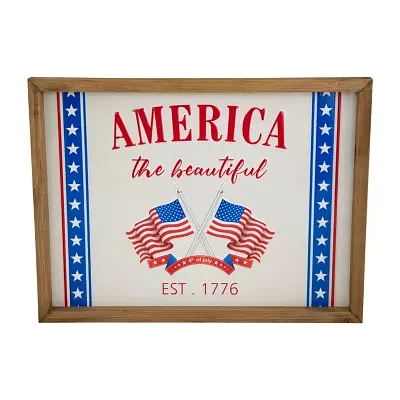 Northlight 15.75in America The Beautiful Wall Sign