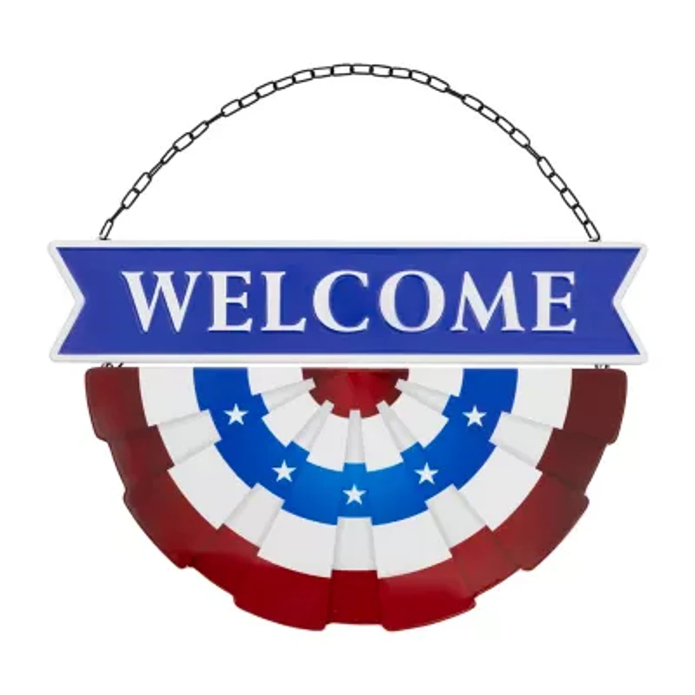 Northlight 19.5in " Welcome" Metal Wall Sign