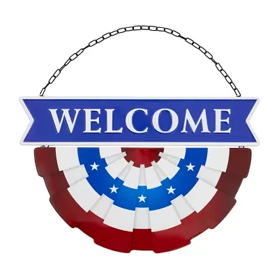Northlight 19.5in " Welcome" Metal Wall Sign
