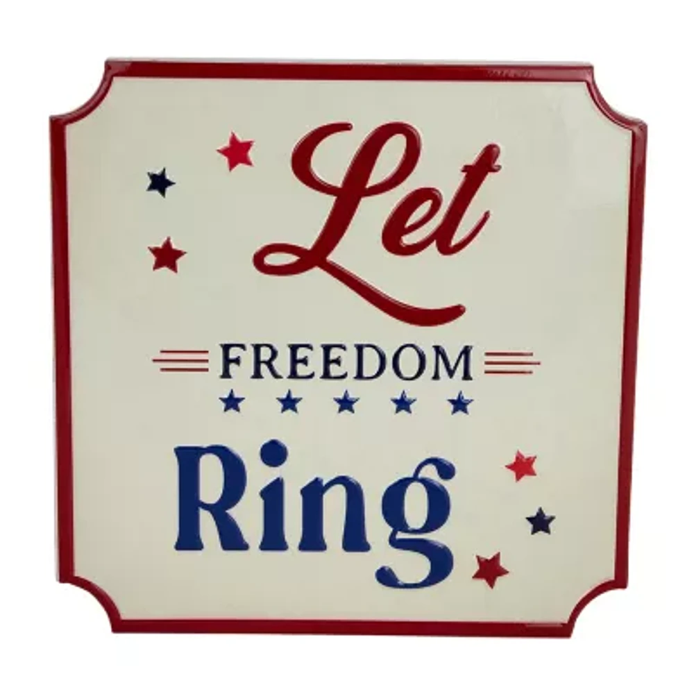 Northlight 11.75in Let Freedom Ring Wall Sign