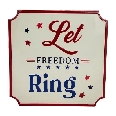 Northlight 11.75in Let Freedom Ring Wall Sign