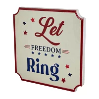 Northlight 11.75in Let Freedom Ring Wall Sign